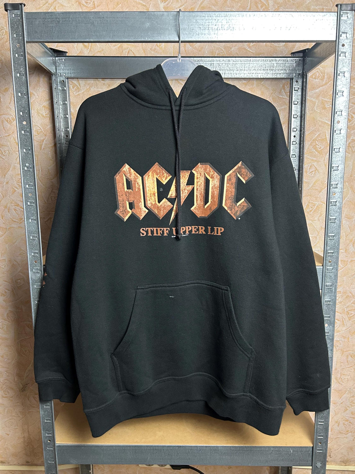 Vintage 2000 AC/DC Stiff Upper Lifp Rock Band Hoodie Size M