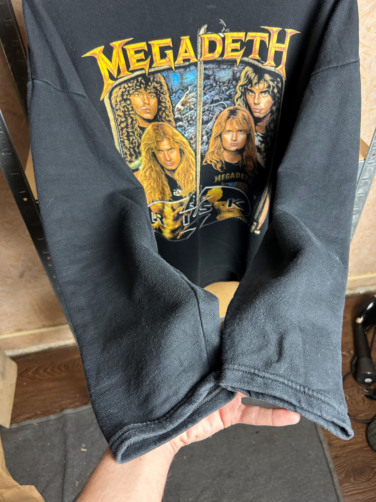 Vintage 90s Megadeth Risk Rock Band Hoodie Size XL