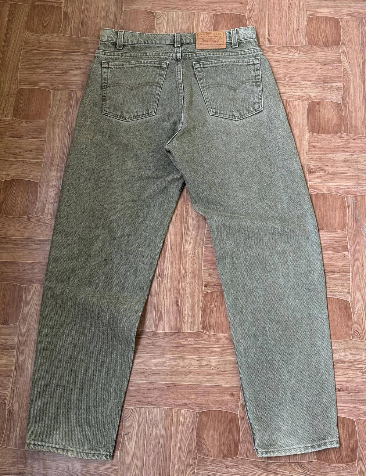 Vintage 90s Levis 550 Green Denim Jeans W34 L30
