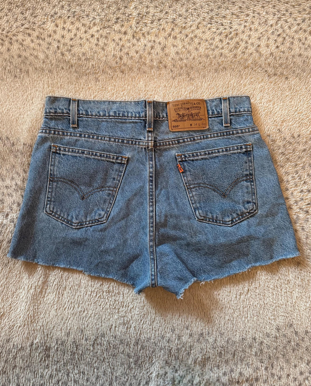 Levis 505 Vintage 90s Orange Tab Shorts Size W34