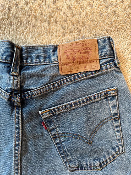 Levis 517 Vintage 90s Custom Cut Denim Shorts Size 30