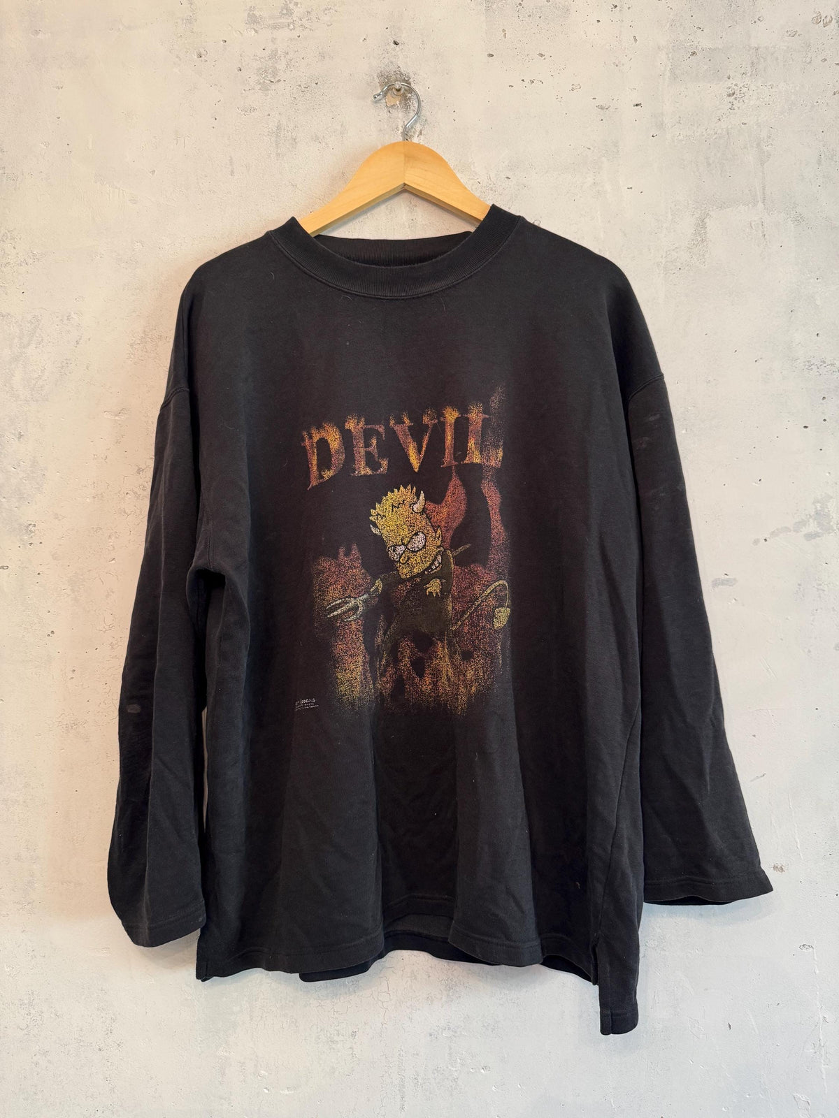 Vintage 1999 The Simpsons Devil Bart Cartoon Sweatshirt Size XL-XXL