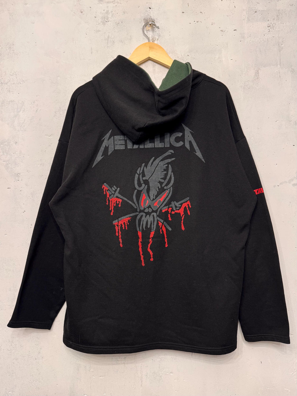 Vintage 90s Metallica Rock Band Made in UK Zip Up Hoodie Size XL