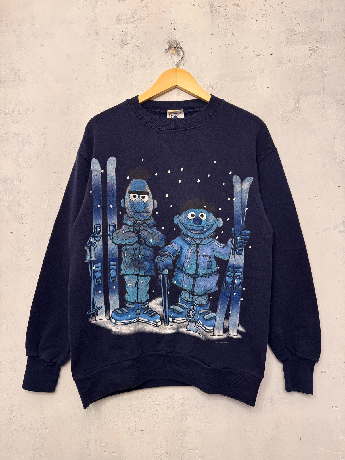 Vintage 90s Sesame Street Bert & Ernie Cartoon Sweatshirt Size L